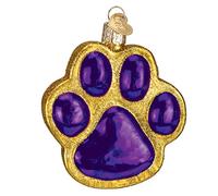 Old World Christmas Dog and Pet Accessories Glass Blown Ornaments for Christmas Tree Paw Print