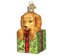 Old World Christmas Doodle Puppy Surprise Glass Blown Ornament for Christmas Tree