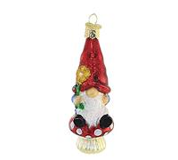 Old World Christmas Garden Gnome Glass Blown Ornament for Christmas Tree