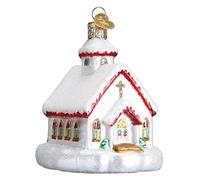 Old World Christmas Glass Blown Ornament Country Church (20095)