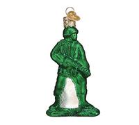 Old World Christmas Glass Blown Ornament for Christmas Tree, Green Army Man