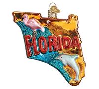 Old World Christmas Glass Blown Ornament State of Florida (36198)