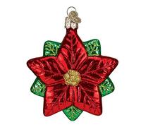 Old World Christmas Glass Blown Ornaments for Christmas Tree Poinsettia Star