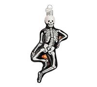 Old World Christmas Halloween Decorations Glass Blown Ornaments for Christmas Tree Mr. Bones, 26066