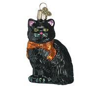 Old World Christmas Halloween Kitty Glass Blown Ornament for Christmas Tree