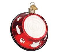 Old World Christmas Kitty Bowl Glass Blown Ornament for Christmas Tree