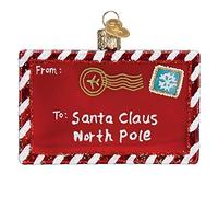 Old World Christmas Letter to Santa Glass Ornament 3 1/2 x 2 1/2 in (36281)