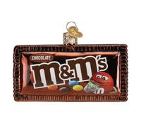 Old World Christmas M&M'S Milk Chocolate Glass Blown Ornament for Christmas Tree, Handcrafted Holiday Decoration, Candy Brand Collection