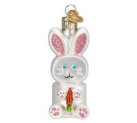 Old World Christmas Marshmallow Bunny Glass Hanging Ornament