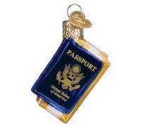 Old World Christmas Mini Passport Glass Blown Ornament for Christmas Tree