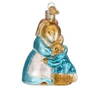 Old World Christmas Mrs. Rabbit and Peter Glass Blown Ornament for Christmas Tree