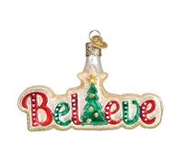 Old World Christmas Ornaments:Believe Glass Blown Ornaments for Christmas Tree