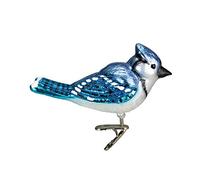 Old World Christmas Ornaments: Bird Watcher Collection Glass Blown Ornaments for Christmas Tree,Bright Blue Jay