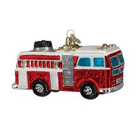 Old World Christmas Ornaments: Fire Truck Glass Blown Ornaments for Christmas Tree