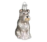 Old World Christmas Ornaments Grey Schnauzer Glass Blown Ornaments for Christmas Tree