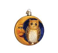Old World Christmas Ornaments: Halloween Decorations Glass Blown Ornaments for Christmas Tree, Owl in Moon, 3¾" (26064)
