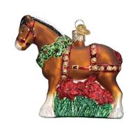 Old World Christmas Ornaments: Holiday Clydesdale Glass Blown Ornaments for Christmas Tree