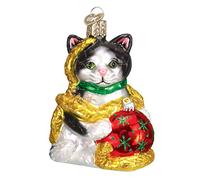 Old World Christmas Ornaments: Holiday Kitten Glass Blown Ornaments for Christmas Tree (12223)