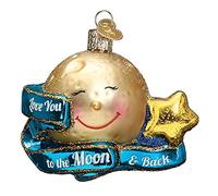 Old World Christmas Ornaments Love You To The Moon & Back Glass Blown Ornaments for Christmas Tree