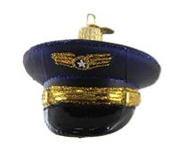 Old World Christmas Ornaments Pilot'S Cap Glass Blown Ornaments for Christmas Tree