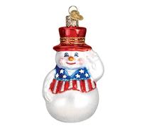 Old World Christmas Ornaments: Snowman Assortment Glass Blown Ornaments for Christmas Tree, Patriotic
