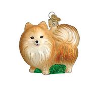 Old World Christmas Ornaments Standing Pomeranian Glass Blown Ornaments for Christmas Tree