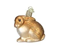 Old World Christmas Ornaments Tan Cottontail Bunny Glass Blown Ornaments for Christmas Tree