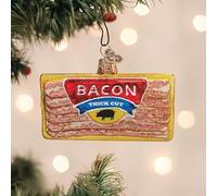 Old World Christmas Pack of Bacon Glass Ornament for Holiday Tree | Classic, Glass Blown Vintage Christmas Tree Ornament, Handcrafted Holiday Decoration Keepsake, Breakfast-Food Collection