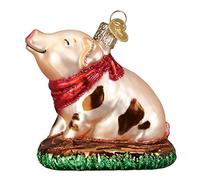 Old World Christmas PIGGY IN THE PUDDLE Ornament, Pink