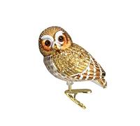 Old World Christmas Pygmy Owl Glass Blown Ornaments for Christmas Tree, White, 3¼ Inch