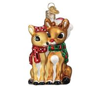Old World Christmas Rudolph and Clarice Glass Blown Ornament for Christmas Tree