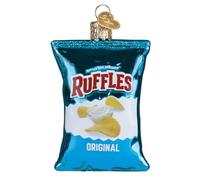 Old World Christmas Ruffles Original Chips Glass Ornament for Holiday Tree