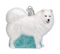 Old World Christmas Samoyed Glass Ornament FREE BOX 12567 New