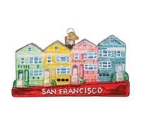 Old World Christmas San Francisco Painted Ladies Glass Blown Ornament for Christmas Tree