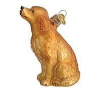 Old World Christmas Sitting Golden Glass Blown Ornament for Christmas Tree