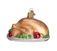 Old World Christmas Thanksgiving Glass Blown Ornaments for Christmas Tree Turkey Platter