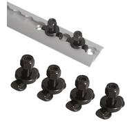 Oldbones L-Track Double Lug Threaded Stud with 3/8-24 UNC Thread - L-Track Rail Tie-Down Anchor for Enclosed Trailers, Cargo Vans & Aircraft,Black 4 Pack (Rail Not Included)