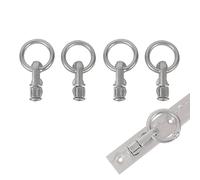 OldBones L-Track Double Stud Tie Down Fitting with O-Ring, L Track Tie Down with O-Ring, Tie-Down Anchor Points Track Hook for Cargo Transport, Pertain Trucks, Trailers, Flat Cars (4 Pack)