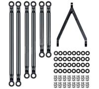 OLDDO 7Pcs/Set Steering Linkage Link Rod Set Axial SCX24 AXI00005 Fit For Jeep For Gladiator 1/24 RC Rock Car Upgrade Parts(Black)
