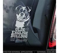 Olde English Bulldog on Board Car Sticker Old Bully Sign Bumper Decal Car Decal Vinyl Decal Window Sticker Bumper Stickers Die Cut Decals Present