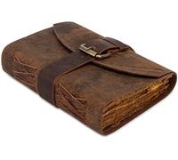 Olden Days 8"x6" Weathered Rustic Antique Medieval Ancient Fantasy Style Blank Leather Journal - Perfect for Sketching, Drawing, Notetaking, Diary, & More