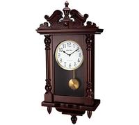 Olden Days Wall Clock with Real Wood, 4 Chime Options, Swinging Pendulum, Antique Vintage Design, 22" Large