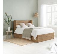 Olden Oak Winged Wooden Ottoman Storage Bed - 5Ft King Size