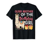Older Brother of the Birthday Girl Llama Birthday Party T-Shirt