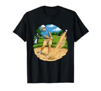 Older Golfer Escaping a Sand Bunker with Focus T-Shirt