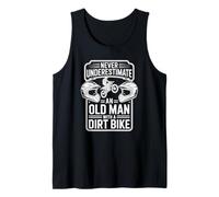 Older Men Enjoy Racing Off Road Motorcycles on Dirt Tracks Tank Top