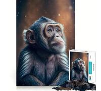 Older Monkey Enjoys Snow Hard Jigsaw Puzzle for Adults 1000 Pieces Memory Lift Easy Leisure Image Assembly Artistic Gift (38x26cm)