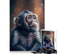 Older Monkey Enjoys Snow Hard Jigsaw Puzzle for Adults 1000 Pieces Memory Lift Easy Leisure Image Assembly Artistic Gift (38x26cm)
