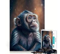 Older Monkey Enjoys Snow Jigsaw Puzzles for Adults 1000 Pieces Fine Logic Toy Casual Relax Neat Edge Fine Art Piece (38x52cm)
