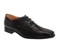 Goor Older Boys Patent Leather Lace-Up Oxford Tie Dress Shoes (3 UK) (Black Patent)